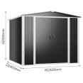 Outdoor Steel Storage Shed 8 x 8ft 2400 x 2400 x 2050mm | CaterEq CESART112 Outdoor Steel Storage Shed 8 x 8ft 2400 x 2400 x 2050mm | CaterEq CESART112
