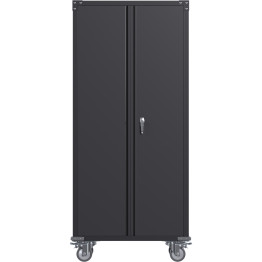 Commercial Mobile Black Steel Cabinet 2 Doors 800x410x1800mm - CESART204 Commercial Mobile Black Steel Cabinet 2 Doors 800x410x1800mm - CESART204