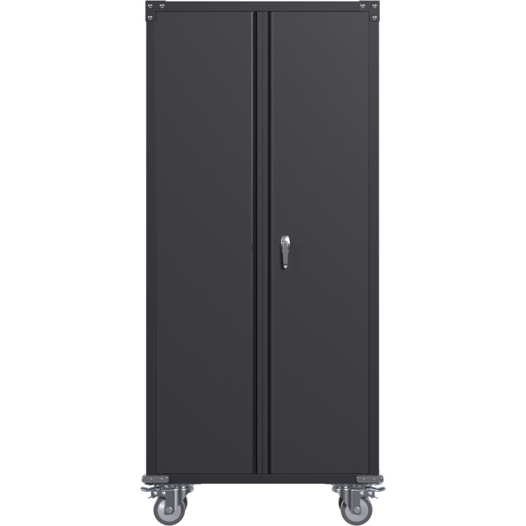 Commercial Mobile Black Steel Cabinet 2 Doors 800x410x1800mm - CESART204