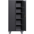Commercial Mobile Black Steel Cabinet 2 Doors 800x410x1800mm - CESART204
