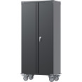 Commercial Mobile Black Steel Cabinet 2 Doors 800x410x1800mm - CESART204