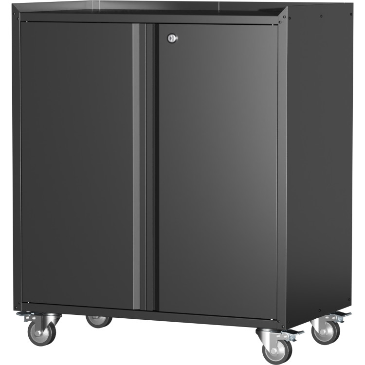 Professional Black Mobile Steel Cabinet 2 Doors 770x460x900mm - CESART208