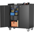 Professional Black Mobile Steel Cabinet 2 Doors 770x460x900mm - CESART208