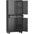 Commercial Mobile Black Steel Cabinet 4 Doors 2 Drawers 760x380x1800mm - CESART210