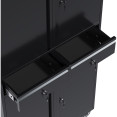 Commercial Mobile Black Steel Cabinet 4 Doors 2 Drawers 760x380x1800mm - CESART210