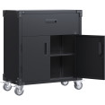 Professional Mobile Black 2 Door 1 Drawer Steel Tool Cabinet 800x420x900mm - CESART222