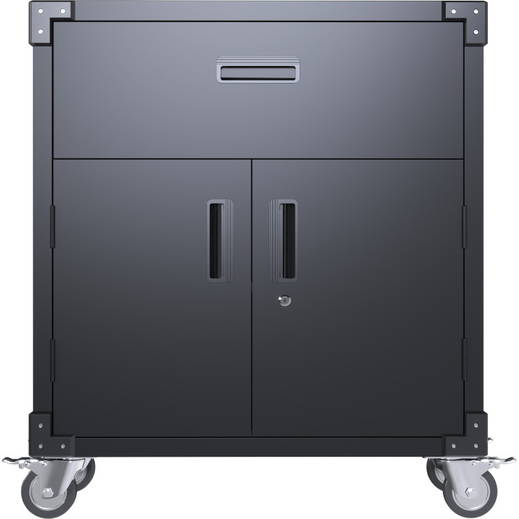 Professional Mobile Black 2 Door 1 Drawer Steel Tool Cabinet 800x420x900mm - CESART222