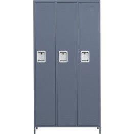 Commercial Grey 3 Door Locker with 2 Shelves 900x400x1830mm - CESART236