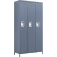 Commercial Grey 3 Door Locker with 2 Shelves 900x400x1830mm - CESART236