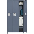 Commercial Grey 3 Door Locker with 2 Shelves 900x400x1830mm - CESART236