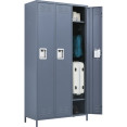 Commercial Grey 3 Door Locker with 2 Shelves 900x400x1830mm - CESART236