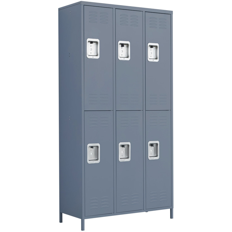 Commercial Grey 6 Door Locker with 1 Shelf 900x400x1830mm - CESART238