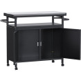 Professional Black BBQ Cart Prep station 2 Doors 775x360x810mm - CESART246 Professional Black BBQ Cart Prep station 2 Doors 775x360x810mm - CESART246