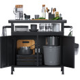 Professional Black BBQ Cart Prep station 2 Doors 775x360x810mm - CESART246 Professional Black BBQ Cart Prep station 2 Doors 775x360x810mm - CESART246
