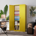 Heavy Duty Steel Upright Storage Cabinet with Double Locking Doors, Yellow | CaterEq CESART704