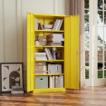 Heavy Duty Steel Upright Storage Cabinet with Double Locking Doors, Yellow | CaterEq CESART704