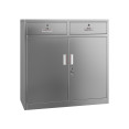 Commercial Stainless Steel Upright Cabinet with 2 Drawers and Double Doors, 900×900mm | CaterEq CESARTSS2DW