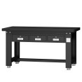 Commercial Heavy Duty Steel Work Table with 3 Drawers, 1500×750 mm – Black| CaterEq CESARTTB3D