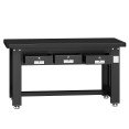 Commercial Heavy Duty Steel Work Table with 3 Drawers, 1500×750 mm – Black| CaterEq CESARTTB3D