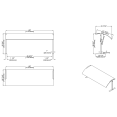 Acrylic Stand alone Sneeze guard with Stainless steel frame 1219x417x527mm - CESASG1648