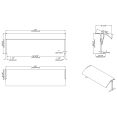 Acrylic Stand alone Sneeze guard with Stainless steel frame 1524x417x527mm - CESASG1660