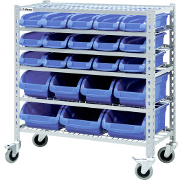 Commercial Heavy Duty Mobile Shelving Unit 5 Tier 22 bins 860x410x940mm - CESBRHD2251