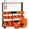 Professional 3 Tier Steel Floor Standing Storage Bin Rack with Magnetic Tool Holder and 16 Removable Bins 660x310x640mm | CaterEq CESBRT2616 Professional 3 Tier Steel Floor Standing Storage Bin Rack with Magnetic Tool Holder and 16 Removable Bins 660x310x640mm | CaterEq CESBRT2616