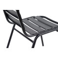 Bistro Dining Chair Aluminium Frame Ribbed Plastic Slats Indoors & Outdoors Black | CaterEq CESC015C Bistro Dining Chair Aluminium Frame Ribbed Plastic Slats Indoors & Outdoors Black | CaterEq CESC015C