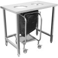 Commercial Stainless Steel Waste Collection Table with Dual Circular Openings 1000x600x900mm | CaterEq CESC10060