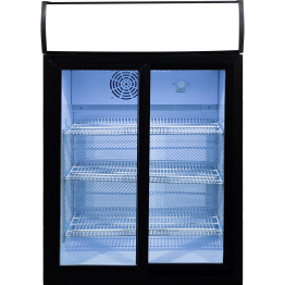 Back bar cooler 105 litres Double Sliding door LED canopy Black - CESC105L