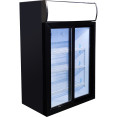 Back bar cooler 105 litres Double Sliding door LED canopy Black - CESC105L