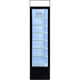 Commercial Bottle cooler Upright 145 litres Hinged glass door LED Canopy  Black - CESC145B