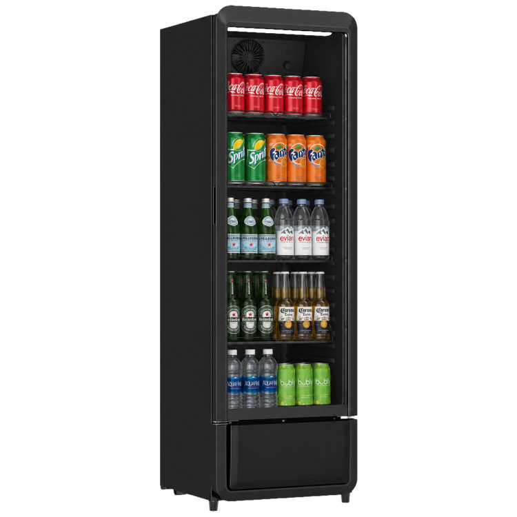 Commercial 280L Upright Single Glass Door Bottle Cooler Black 540 x 560 x 1725mm | CaterEq CESC280BLACK Commercial 280L Upright Single Glass Door Bottle Cooler Black 540 x 560 x 1725mm | CaterEq CESC280BLACK