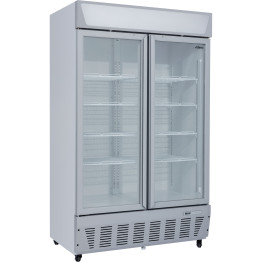 Commercial Display Refrigerator Upright 1020 litres Double Hinged glass door LED canopy Grey - CESCC1127 Commercial Display Refrigerator Upright 1020 litres Double Hinged glass door LED canopy Grey - CESCC1127