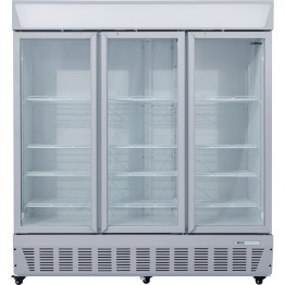 Commercial Display Refrigerator Upright 1580 litres Triple Hinged glass door LED canopy Grey - CESCC1727