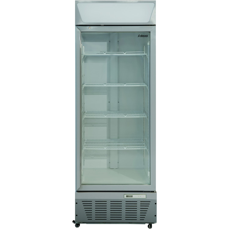Commercial Display Refrigerator Upright 390 litres Hinged glass door LED canopy Grey - CESCC387 Commercial Display Refrigerator Upright 390 litres Hinged glass door LED canopy Grey - CESCC387
