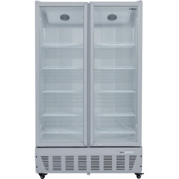 Commercial Refrigerator Upright 1020 litres Double Hinged glass doors Grey - CESCF1127 Commercial Refrigerator Upright 1020 litres Double Hinged glass doors Grey - CESCF1127