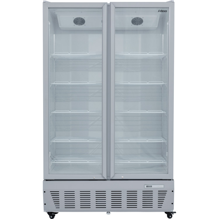 Commercial Refrigerator Upright 1020 litres Double Hinged glass doors Grey - CESCF1127