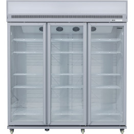 Commercial Display Refrigerator Upright 1580 litres Triple Hinged glass door LED canopy Grey - CESCM1727