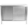 Commercial Worktop Floor Cupboard 2 sliding doors Stainless steel 1000x700x850mm - CESCP10070