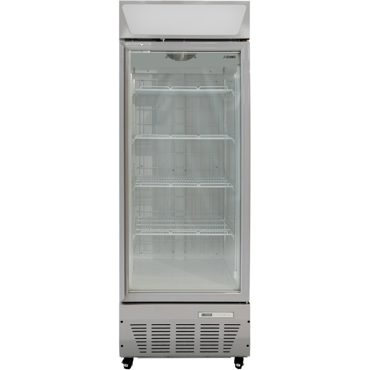 Commercial Display Freezer Upright 500 litres Hinged glass door LED canopy Grey - CESDC500