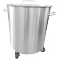 Professional Waste bin Stainless steel with Lid & Wheels 75 litres - CESDC75