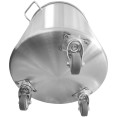 Professional Waste bin Stainless steel with Lid & Wheels 75 litres - CESDC75