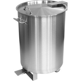 Professional Stainless Steel Pedal Waste Bin With Lid & Wheels 100 Litres | CaterEq CESDCP95 Professional Stainless Steel Pedal Waste Bin With Lid & Wheels 100 Litres | CaterEq CESDCP95