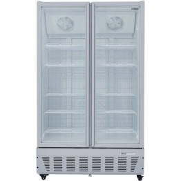 Commercial Freezer Upright 950 litres Double Hinged glass door Grey - CESDF1000