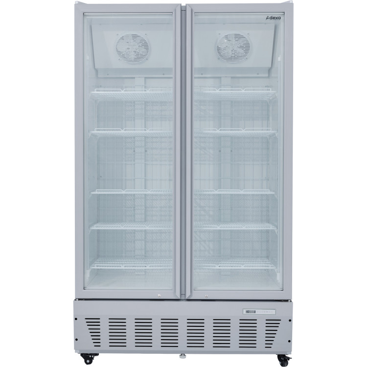 Commercial Freezer Upright 950 litres Double Hinged glass door Grey - CESDF1000