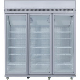 Commercial Display Freezer Upright 1500 litres Triple Hinged glass door LED canopy Grey - CESDM1500