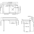 Commercial Stainless steel Pass Through Dishwasher Table with Sink Left 1219mm Width - CESDT48L