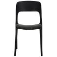 Bistro Dining Chair Plastic Black Indoors & Outdoors - CEWW053BLACK