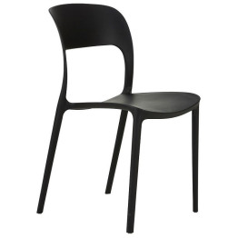 Bistro Dining Chair Plastic Black Indoors & Outdoors - CEWW053BLACK